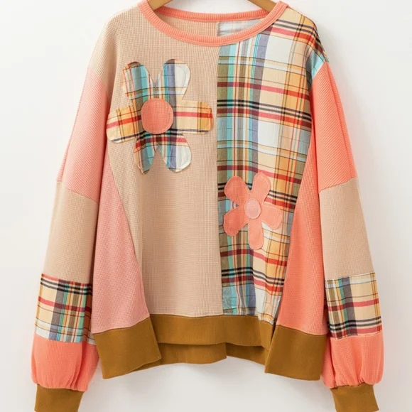 Colorful Patchwork Women's Sweater NIB - Picture 1 of 8